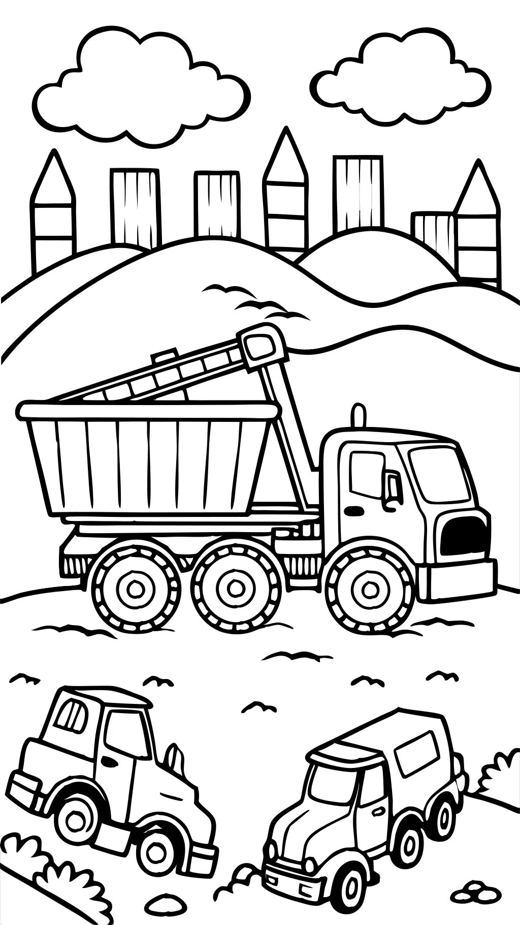 dump truck printable coloring pages